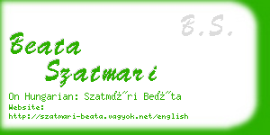 beata szatmari business card